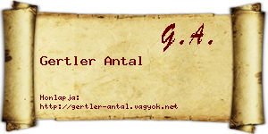 Gertler Antal névjegykártya